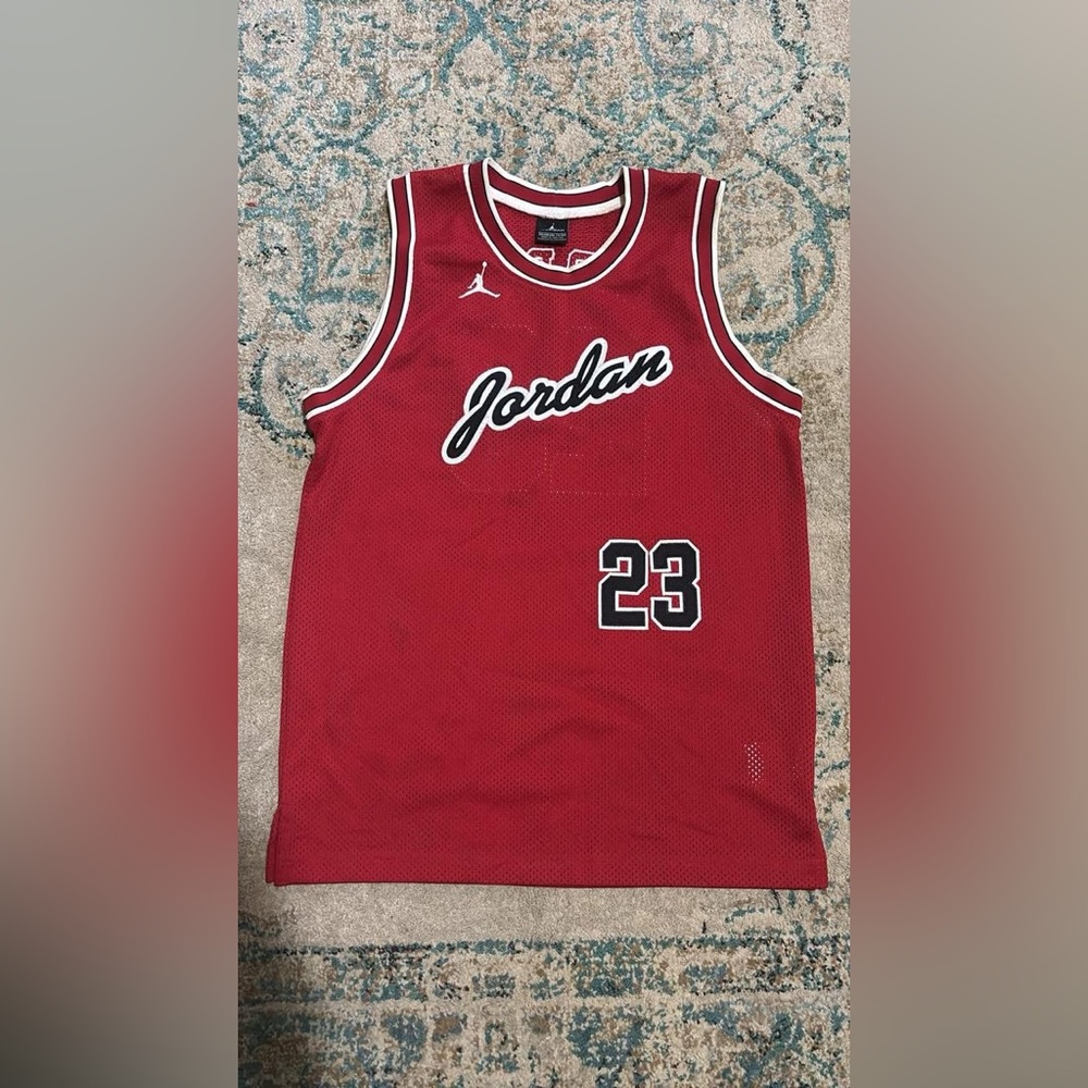Jordan Red an White Basketball Jersey